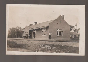 Waverly IOWA RPPC 1912 DEPÓSITO Estación de Tren CRI&P RR Rock Island Railroad IA - Imagen 1 de 2