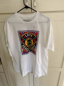 Cross Colours Herren T-Shirt 2X Weiß Grafik Tee Liebe Frieden und Einheit Retro - Bild 1 von 2