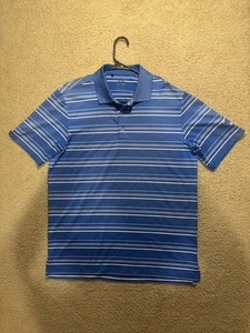 Adidas Suremotion gestreiftes Polo mittelblau weiß Golf Herren Sportshirt - Bild 1 von 7