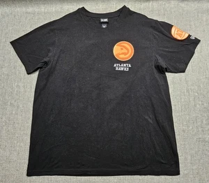 Atlanta Hawks Shirt Mens 2XL Black NBA Basketball Peach Tee New Era Logo ATL - Picture 1 of 9