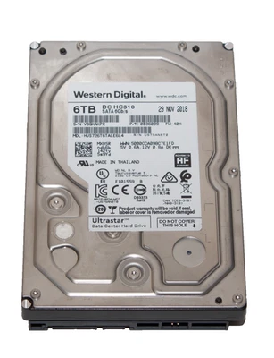 6Tb 3.5" HDD SATA Western Digital Ultrastar DC HC310 6Gb/s  28h uptime - Image 1 of 2