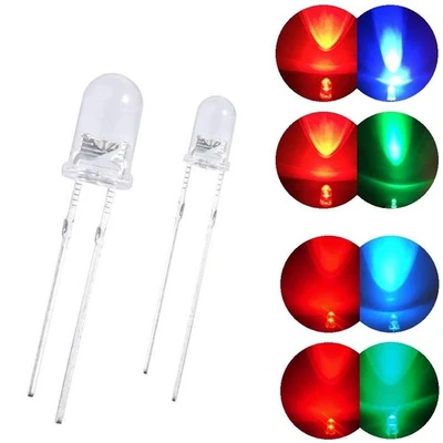 KOKOLOGGO Blink LED 3mm 5mm bicolor rot/blau rot/grün zweifarbig DUO LEDs blinkend 1,5Hz