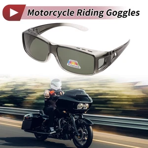 Gafas de motociclismo 1 pieza lentes verde oscuro marco gris claro - Imagen 1 de 6