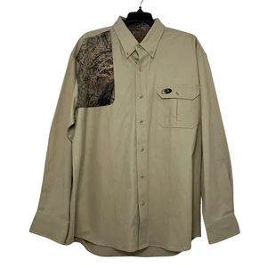 NWT Mossy Oak Long Sleeve Button Up Shirt Men’s Size L Tan Camo Hunting Outdoor - Picture 1 of 13
