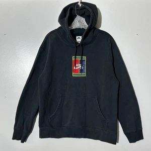 Nike SB Embroidered Court Logo Skate Tennis Black Comfy Hoodie Mens Size Medium  - Picture 1 of 7