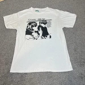 Sonic Youth Shirt Mens Medium White Goo Album Cover Graphic Band Rock T-Shirt - Picture 1 of 12