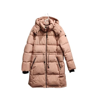 NWT DKNY Womens Long Puffer Jacket / Coat Rosewood Size XL Removable Hood - Picture 1 of 16