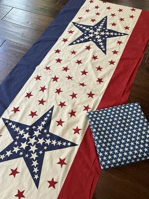 MODA Nantucket Minick & Simpson Patriotic - 21”x47” Banner, 43”x56” Stars VTG - Image 1 of 4
