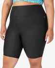 NWT! Fila Women's Sz 2X Plus Size High Rise End Game Leather Look Bike Shorts 9