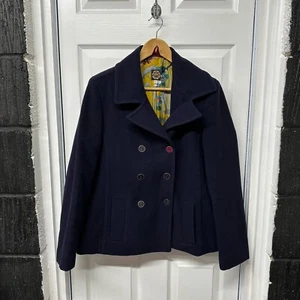 Joules Wool Navy Blue Double Breasted Jacket Size UK 16 | Coat J_Bridget Bridget - Picture 1 of 17