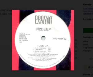 1993 N2DEEP Toss-Up -Vinyl Record Profile rare bay area rap 12' - Picture 1 of 1
