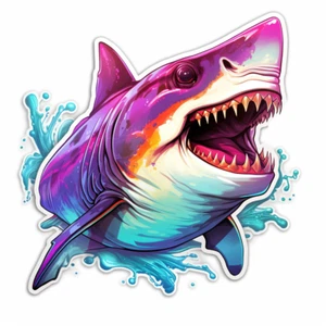 Énorme autocollant de voiture XXXL sticker requin poisson autocollant - Photo 1/1