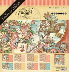 GRAPHIC 45 - IMAGINE - COLLECTIONS EDITIONS - 24 X 12" X 12" SHEETS, STICKERS - Picture 1 of 10
