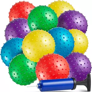 Knobby Balls - (Pack of 12) Bulk 5 Inch Sensory Balls and Spiky Massage Stres... - Picture 1 of 9