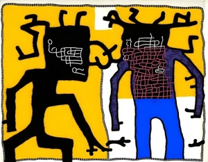 Neon Expressionismus Modern Art 28 XXL 140x110 Leinwand/Loft/Abstrakt/Pop Art - Bild 1 von 2