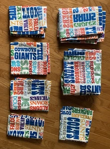 Juego de sábanas de cama vintage Bibb NFL tamaño doble cortinas planas ajustadas cenefa fútbol americano - Imagen 1 de 13