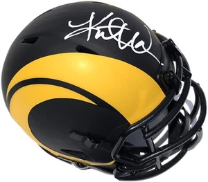 KURT WARNER SIGNED ST. LOUIS RAMS ECLIPSE MINI FOOTBALL HELMET PSA/DNA HOF - Picture 1 of 3