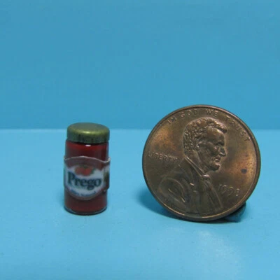 Casa de muñecas miniatura detallada réplica tarro de salsa de tomate Prego A2821 Foto 1 de 2