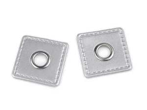 Öse Kordelöse 4x Kunstleder z. Aufnähen Durchzug  8 mm  30x30mm Viereck - Bild 1 von 1