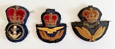 VINTAGE ROYAL AIR FORCE & ROYAL NAVY OFFIVERS CAP BADGES X TO CLEAR
