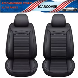 Leather Car Seat Cover Full Set for BMW X1 X2 X3 X4 X5 X6 Z4 2-Seats Front Black - Picture 1 of 13