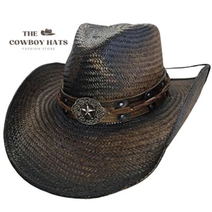 PISTOLERO DARK - Dark Brown Shapeable Straw Cowboy Hat - Picture 1 of 2