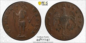 1788 Massachusetts Cent 1C Ryder 11-C W6290 R5 PCGS EF40 Furnace Run collection - Picture 1 of 4