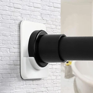 ICERO Adhesive Shower Curtain Rod Holder | No Drilling, Sticking Them up or Easy - Picture 1 of 8