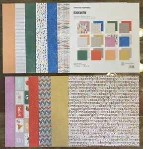 Creative Memories 12x12 Designer Paper Pack ~ BOOKWORM ~ 12 Dbl Sided NEW - Picture 1 of 13