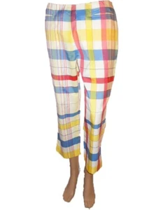 Pantalones cortos informales a cuadros de algodón seda diseño ESCADA 7/8 talla 38 AL31 - Imagen 1 de 12