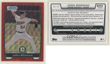 2012 Chrome Prospects Redemption Refractor Red Wave /25 Josh Bowman #BCP27