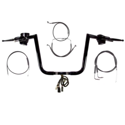 1 1/4" BBlack 12" Jarhead Handlebar Kit 1996-2006 Harley Road King w/Cruise - Image 1 of 4