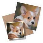 1 x Greeting Card & Sticker Set - Welsh Corgi Pembroke Dog Puppy #46416