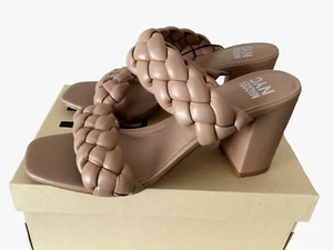 MADDEN NYC MAUVE PINK BRAID Strap 3-3/4 in. BLOCK Heel Sandals Sz 10 - Picture 1 of 11