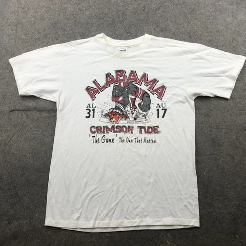 VTG Alabama Crimson Tide Shirt Men Large Short Sleeve Iron Bowl Single Stitch 98 Cover