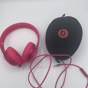 Beats Solo HD By Dr Dre Headphones WIRED Hot Pink Foldable Case Working - Picture 1 of 8