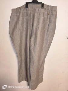 Ladies Linen Trousers M&S 20short Taupe - Picture 1 of 4