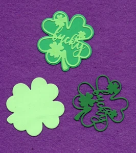 Tarjetas de álbum de recortes SHAMROCK LUCKY con troqueles de fondo - Imagen 1 de 1