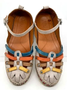 Spring Step Apache Mary Jane Flats EU 39 / US 8.5 Grey Multi-Color Leather - Picture 1 of 4