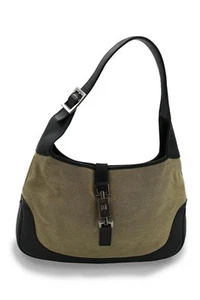 Gucci Jackie Shoulder Bag Medium Beige Cotton/Leather - Picture 1 of 9
