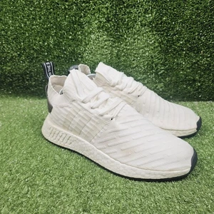 Adidas NMD R2 Primeknit White Athletic Running Sneakers Mens Size US 10 - Picture 1 of 10