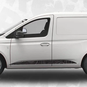 Fits VW Caddy Topographic Map Side Stripe Decals for Volkswagen Caddy MK5 - Picture 1 of 4