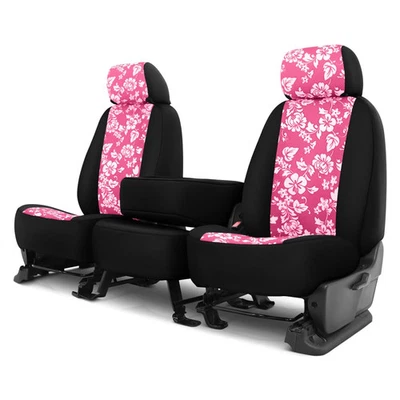 For Chevy Silverado 2500 99-04 Hawaiian 1st Row Pink w Black Custom Seat Covers Foto 1 de 2