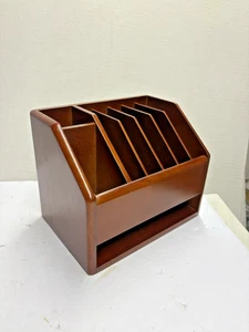 Mahagoni Holz Schreibtisch Organizer mit 8 Fächern gebraucht - Bild 1 von 7