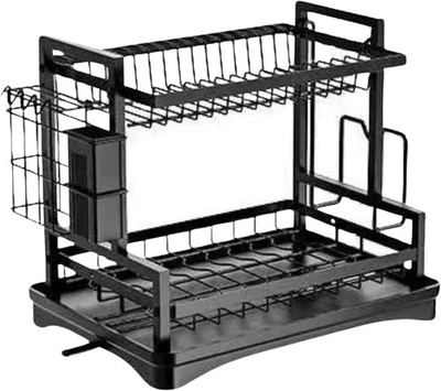 Dish Rack 2 Tier Double Layer Kitchen Multifunctional Iron Dish Drying Rack