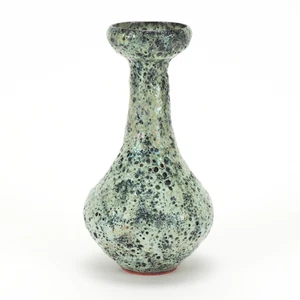Haggerty Pottery studio blue green white volcanic vase modern ceramics - Picture 1 of 4