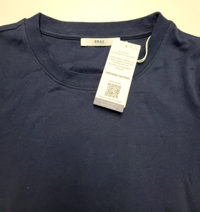 128 $ neu Brax Cira Rundhalsausschnitt PIMA-BAUMWOLLE T-Shirt Damen SMALL S marineblau EU 36 - Bild 1 von 7