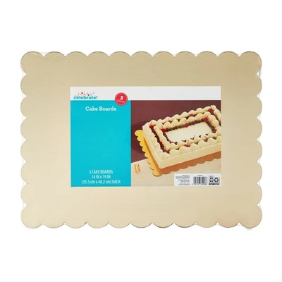 14" x 19" Gold Scallop Paper Cake Boards, 3 Count, by Way To Celebrate - Image 1 of 4