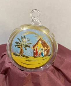 Vintage Soffieria Parise mundgeblasene Glas Ornament Krippe Italien bemalt - Bild 1 von 12