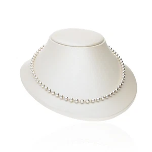 "Collar de cuentas de plata de ley 18"" - 5 mm cuentas redondas gruesas, 28 g sólido .925" - Imagen 1 de 5